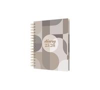 Collins 'Scandi' 12 Month Planner, August 2025-August 2026 Day-to-Page Diary, A5 Hard Cover, Geo Gray