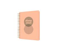 Collins - Scandi - 2026 12 Month Calendar Year Planner, Day-To-Page with 1/2 Hourly Appointments Diary, A5 Wiro Bound Hard Cover - Peach (E-PW51.51-26)