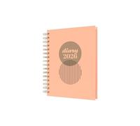 Collins - Scandi - 2026 12 Month Calendar Year Planner, Week-To-View Diary, A5 Wiro Bound Hard Cover - Peach (E-PW53.51-26)