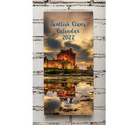 Collins Scottish Clans Calendar 2022-390x180mm Wiro Wall Calendar