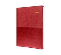 Collins - Valour - 2026 12 Month Calendar Year Planner, Day-To-Page with Hourly Appointments Diary, A5 - Red (VAL251.15-26)