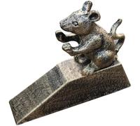 Collision Door Stopper, Cast Iron Industrial Mouse Door Sper Rust Finish No Drill Bronze/Black 1/2 pcs(Bronze,1 pcs)
