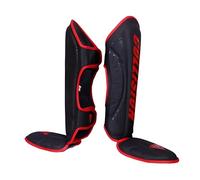 Collision Sports MMA Foam Padded Shin Guards Kickboxing Muay Thai, Martial Arts Training Gear Sparring Training Gear Karate Boxing Taekwondo Pads. (Medium, Red/Black)