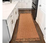 Collive Hallway Runner Rug, 2' x 6' Hand-Woven Reversible Washable Entryway Rugs, Terracotta Cotton Modern Farmhouse Laundry Room Carpet for Bathroom Sink Foyer Bedroom Fall Decor