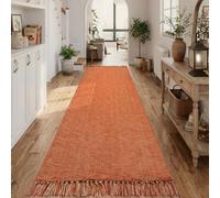 Collive Long Hallway Runner - Washable Indoor Entryway Rug, Terracotta Braided Woven Kitchen Runner, 2.6' x 10', Low-Profile Front Door Floor Carpet for Laundry Room, Bedroom