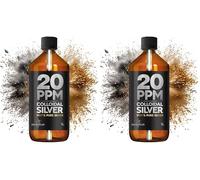 Colloidal Silver for Humans 1000 ML ● 99,99% Pure Silver ● Active Silver Ions ● for Whole Family ● GMP Certified Facility ● Optimal Concentration 20 PPM ● SILVERPLUS (Pack of 2)