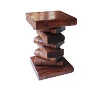 Collumino 20 inch Book Stack Side Table ~ Stool ~ End Table ~ Library ~ Reading Room (Caramel Brown)