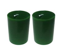 Collumino 70 Hour Pillar Candles Solid Colour Size 10 x 7 cm (Forest Green, Pack of 2)