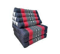 Collumino Folding Mattress Floor Cushion Thai Kapok TV Backrest Pillow (Red Black Elephants, 3-Fold)