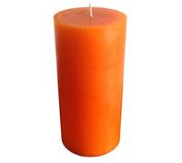 Collumino Pillar Candle, Long Burn Time, Dinner Bistro Table Church Wedding Candle (Orange, 15 x 7cm)