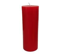 Collumino Pillar Candle, Long Burn Time, Dinner Bistro Table Church Wedding Candle (Red, 5.5 x 15 cm)
