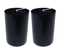 Collumino Solid Colour Pillar Candles 30 Hour Size 8 x 5.5cm (2 - Pack, Black)