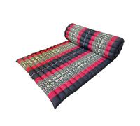 Collumino Thai Kapok Roll-Up Meditation Mattress for Yoga Massage or Relaxation Size Medium (Red, Black Elephants)