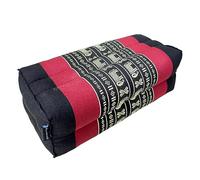 Collumino Thai Kapok Yoga Block Support Bolster Cushion Meditation Massage Pillow (Red, Black Elephants)