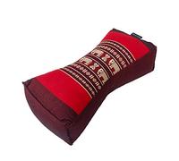 Collumino Traditional Kapok Chinese Neck Support Pillow for Yoga Massage or Relaxation (Red with Elephants)