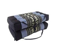 Collumino Traditional Thai Kapok Foldable Yoga Meditation Cushion with Carry Handle (Light Blue, Navy)