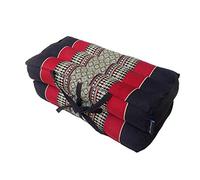 Collumino Traditional Thai Kapok Foldable Yoga Meditation Cushion with Carry Handle (Red, Black)