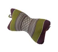 Collumino Traditional Thai Kapok Neck Support Pillow for Yoga Massage or Relaxation (Green, Brown)