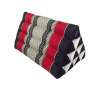 Collumino Traditional Thai Kapok Oriental Style Triangle Recliner Cushion for Yoga Meditation or Relaxation (Red, Black)