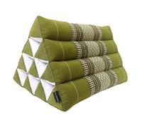 Collumino Traditional Thai Kapok Oriental Style Triangle Recliner Cushion for Yoga Meditation or Relaxation (Green)