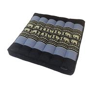 Collumino Traditional Thai Kapok Seat Cushion Size 40 x 40cm for Yoga or Relaxation (Light Blue, Navy)