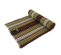 Collumino Traditional Thai Kapok XL Roll-Up Meditation Mattress for Yoga Massage or Relaxation (Green, Brown)