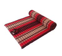Collumino Traditional Thai Kapok XL Roll-Up Meditation Mattress for Yoga Massage or Relaxation (Red, Maroon)