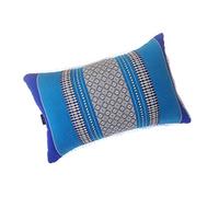Collumino Traditional Thai Kapok Yoga and Meditation Support Pillow Large Rectangle size 45 x 28cm (Light Blue, Dark Blue)