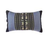 Collumino Traditional Thai Kapok Yoga and Meditation Support Pillow Large Rectangle size 45 x 28cm (Light Blue, Navy)