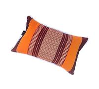 Collumino Traditional Thai Kapok Yoga and Meditation Support Pillow Large Rectangle size 45 x 28cm (Orange, Maroon)