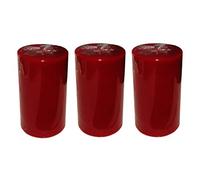 COLLUMINO Wine Red Pillar Candles 40 Hour Solid Colour Size 10 x 5.5cm (Pack of 3)