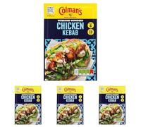 Colman's Weekend Wonders Chicken Kebab Meal Maker recipe mix spice mix for a takeaway-style family meal perfect with pitta bread 30 g (Pack of 4)
