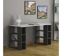 Colmar' Modern Desk with Bookshelf Legs 140cm Decortie Dark Grey 1 Pack