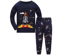 Colobe Boys Pyjamas Sets Nightwear Cotton Toddler Clothes Kids Astronaut Shark Space Sleepwear Long Sleeve Pjs 2 Piece Outfit Xmas Gift 5-6 Years