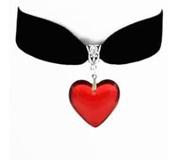 colobublie Y2k Dripping Blood Heart Choker Necklace Gothic Punk Vampire Black Red Bleeding Puffy Hearts Velvet Necklace for Women Goth Halloween Party Cosplay Costume Fashion Jewelry Gifts, M, Acrylic