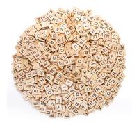 Coloch 1000PCS Wood Letter Tiles A-Z Capital Letters for Crafts, Pendants, Spelling, Gift Decoration, Making Alphabet Coasters and Crossword Game, 10 Sets