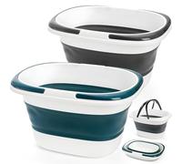 Coloch 2 Pack 16L/4.2 Gallon Collapsible Plastic Bucket, Foldable Laundry Basket with Handle, Portable Water Pail Space-Saving Mop Bucket for House Cleaning, Fishing, Camping, Car Washing Supplies