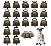 Coloch 20 Pack Grazing Copper Cow Bells, Metal Farm Animal Anti Lost Bells Loud Bronze Bell Small Brass Calling Bells for Grazing Cattle, Horses, Sheep