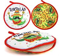 Coloch 3 Pack Tortilla Warmer Pouch, 12" Insulated Cloth Taco Warmer Holder, Keeps Warm for Corn Flour Tortillas, Taco Tuesday Night, Naan, Pancake, Flat Bread, Microwave/Oven Safe