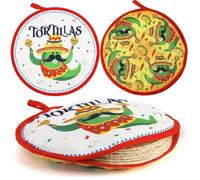 Coloch 3 Pack Tortilla Warmer Pouch, 30.5cm Microwaveable Insulated Cloth Holders for Naans, Chapati, Corn Flour Tortillas, Taco Tuesday Night, Pancake, Flat Bread, Party Events, Christmas Gift