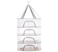 Coloch 4 Layer Herb Drying Rack with Zipper, Hanging Mesh Net Collapsible Food Drying Fish Net Hanging Basket Dryer Net for Seeds, Buds, Fruits, Vegetables, Herbs, Fish, Clothes, Doll