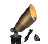 COLOER 5W MR16 Cast Brass Low Voltage Spotlight with LED Bulbs, 12V AC/DC Outdoor Landscape Lighting, Directional Garden Patio Spotlight, CRI85+, 2700K Warm White (Bronze, Pack of 1, 101B)