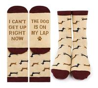 COLOFALLA Dachshund Socks 5.5-9 Funny Sausage Dog Cotton Socks Gifts for Women Men Dog Lovers (UK, Numeric, 3.5, 8, Regular, Regular, Dachshund)