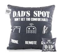 COLOFALLA Dad Gifts Cushion Cover Double-Sided 45x45cm Throw Pillow Cover with Pockets Birthday Gifts for Dad from Daughter Son Christmas Fathers Day
