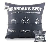 COLOFALLA Fathers Day Grandad Gifts Cushion Cover Double-Sided Throw Pillow Cover with Pockets Grandad Birthday Gifts from Grandchildren Granddaughter Grandson Christmas