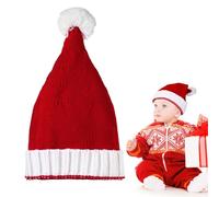 COLOFALLA Kids Santa Hat Knitted Christmas Hats for Kids Warm Stretchy Christmas Accessory for Winter Party
