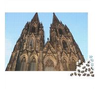 Cologne Cathedral 1000 Pc Jigsaw Puzzle for Women Great Gift Idea Gothic Cathedral by River (sunny Multiple Spires Romantic Cityscape Architecture 38x26cm/1000pcs