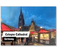Cologne Cathedral Christmas Market in Twilight, Germany. This Is The Most Popular and Best-known of All The City Markets in Front of The Famous Cologne Cathedral., Fridge Magnet