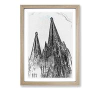 Cologne Cathedral Germany in Abstract Framed Print | A2 Oak Framed Wall Art | Ready to Hang | Abstract Cityscape Picture | Living Room Bedroom Lounge Office