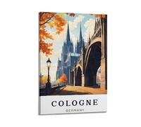 Cologne Cathedral Germany Vintage Travel Poster Canvas Wall Art Picture Prints Hanging Photo Idea Decor Homes Artworks 08x12inch(20x30cm)